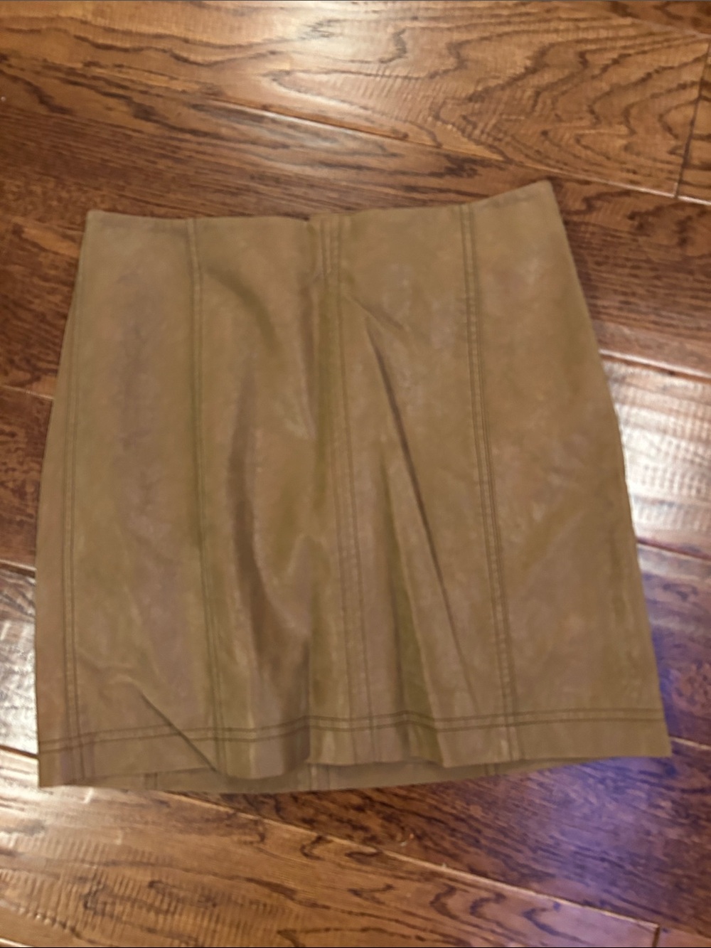 Free People Faux Leather Mini Skirt in Tan